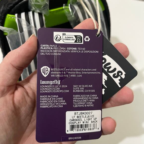 Loungefly Beetlejuice Carousel Mini Backpack Glow In The Dark Halloween NWT - Picture 7 of 8